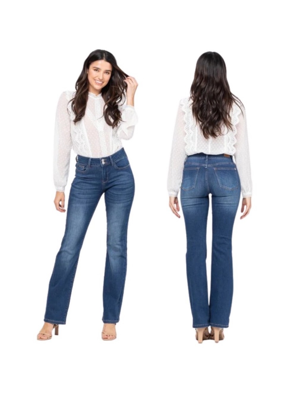 Judy Blue Double Button Slim Bootcut Fit Jeans